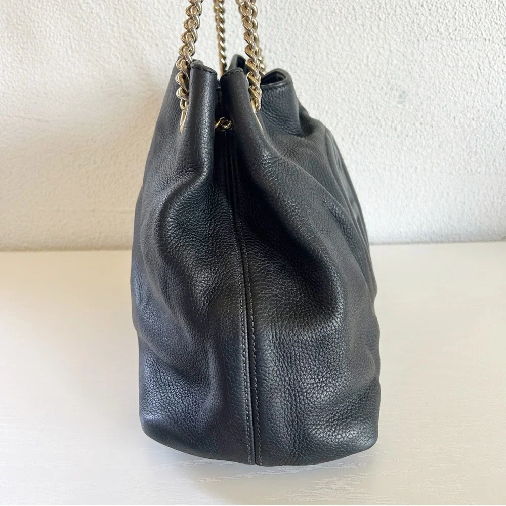 Gucci Soho Chain Shoulder Bag Black Pebbled Leather - Picture 7 of 16